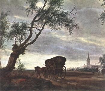 Salomon Van Ruysdael : Halt at an Inn detail